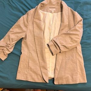 Cream Oversized Casual Blazer with Pockets H&M